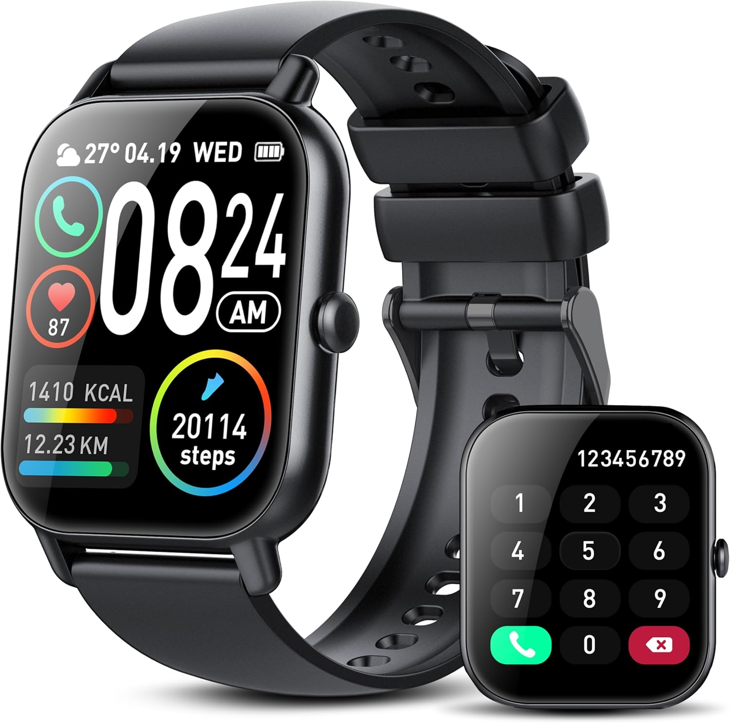 Smartwatch 1.95 Zoll HD - Bluetooth Anrufe & 112 Sportmodi IP68 Wasserdicht