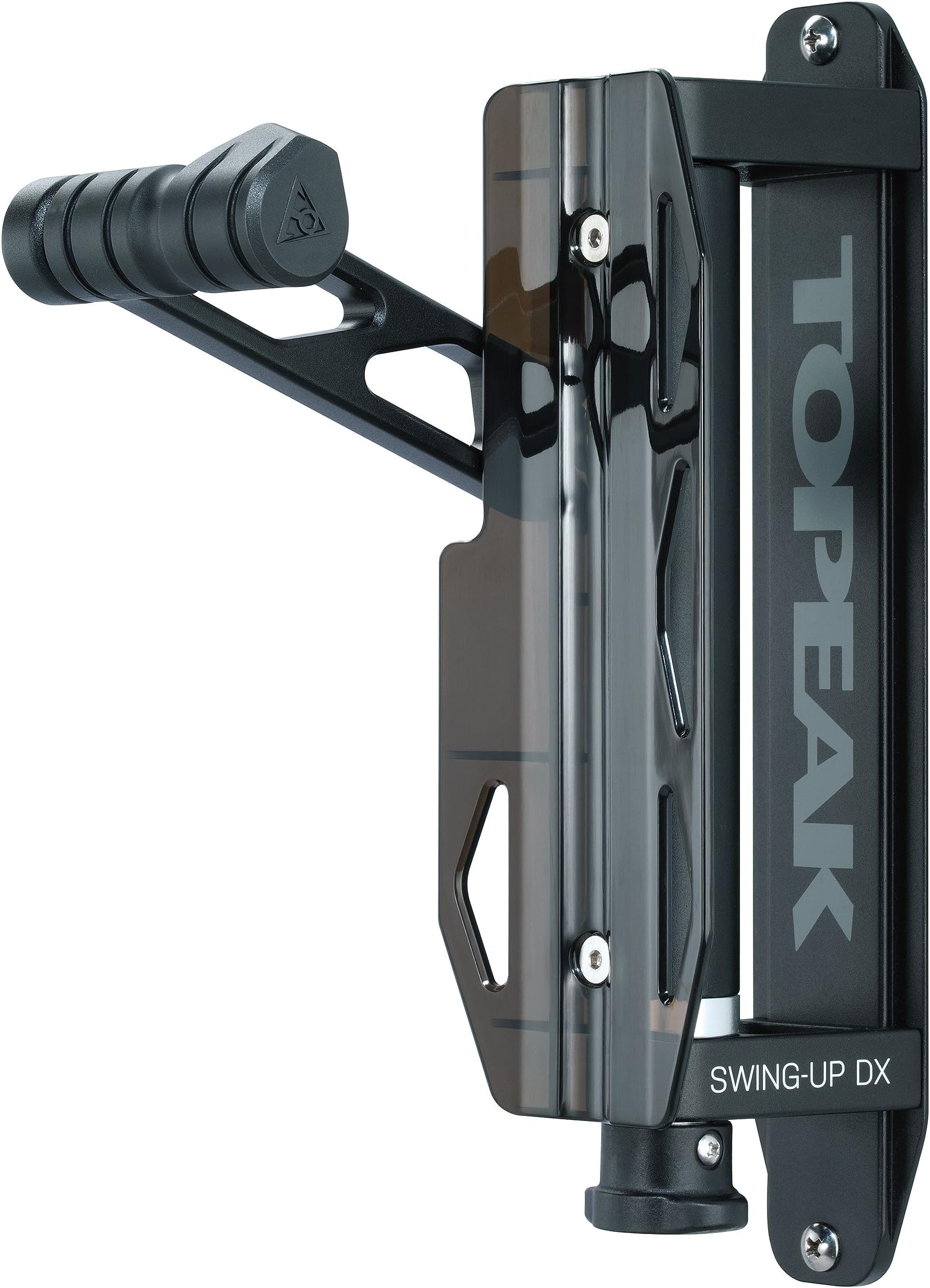 Swing-Up DX Bike Holder – Adjustable Wall-Mount Storage System for Space Saving, Dual-Side Swivel, 15° Locking Increments, Fits Tires up to 2.35”, Durable Alloy & Steel Build