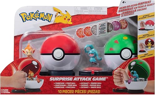 Miniatura 2 de Juego de ataque sorpresa Pokémon - Chimchar con Poké Ball vs. Wynaut con bola de amigo