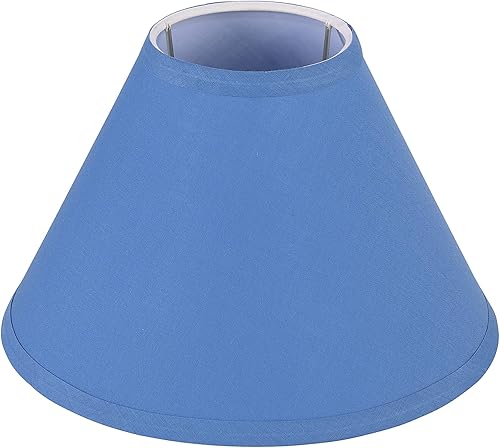 Miniatura 2 de Aspen Creative 58763 Empire Uno - Pantalla para lámpara, azul aciano, parte superior de 4 pulgadas x 10 pulgadas inferior x 7 pulgadas de altura