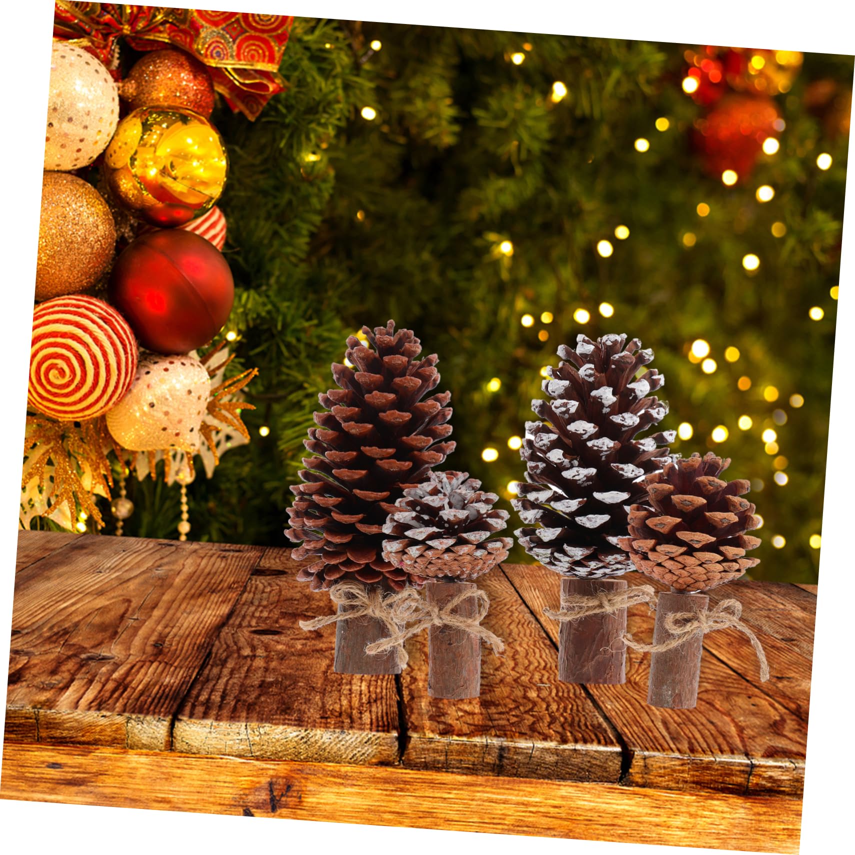 Amazon.co.jp: DECHOUS 4個製 松ぼっくりツリー オーナメント