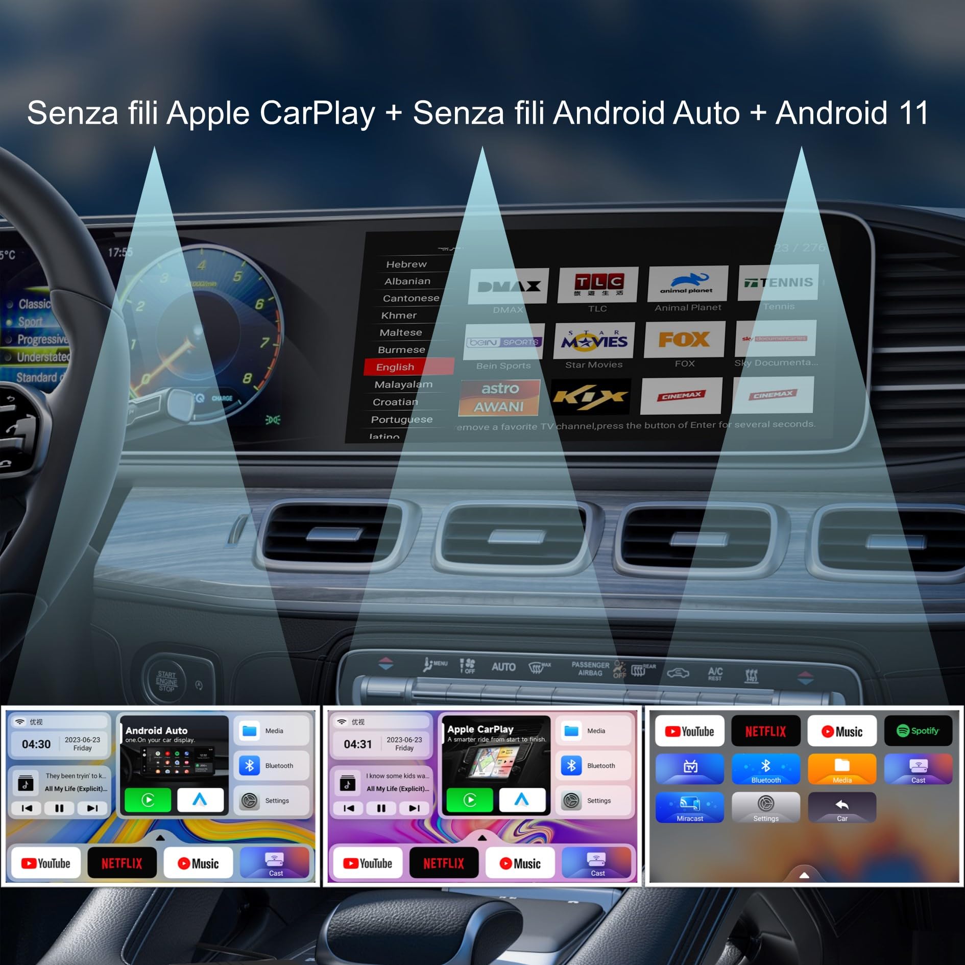 Adapter CarPlay Android Auto Multimedia Video Box - Dettaglio