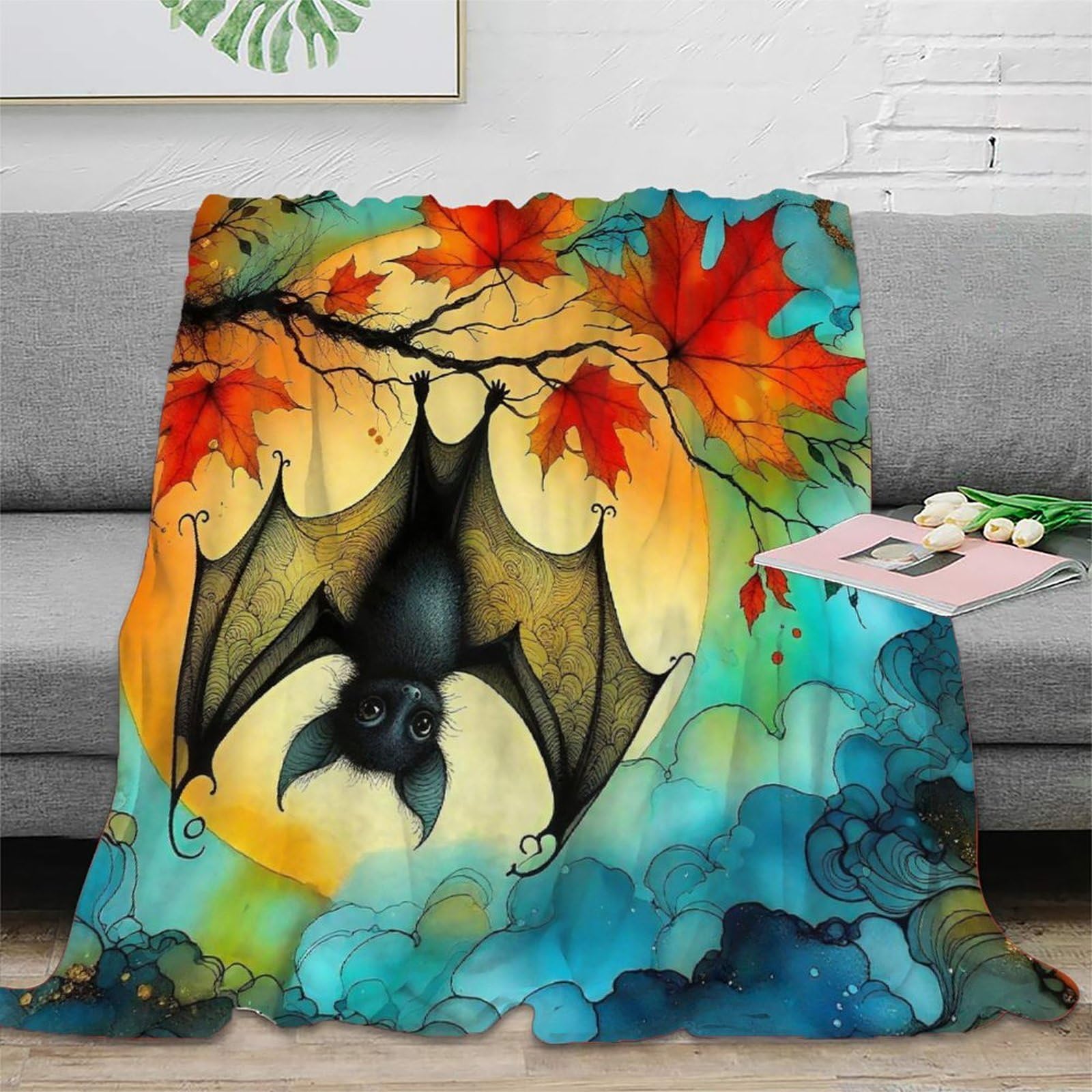 Couverture chauve-souris peluche chaude pour ne plus avoir froid sur le lit