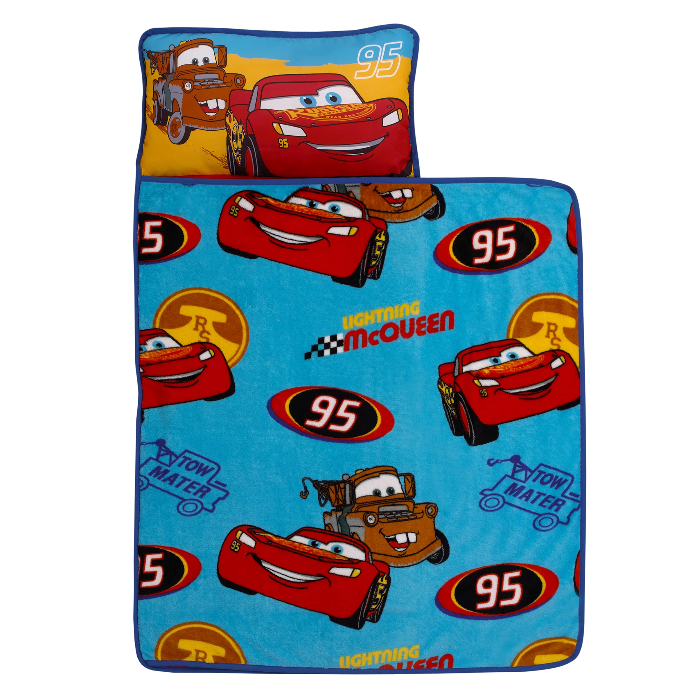 Disney Cars Radiator Springs Blue and Red Lightning McQueen and Tow-Mater Toddler Nap Mat