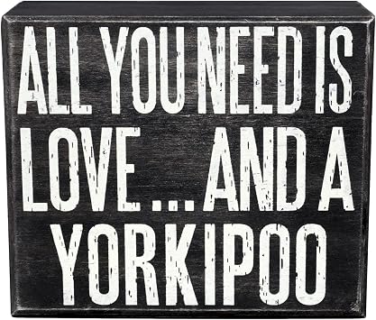 JennyGems Yorkipoo Gifts, All You Need Is Love and a Yorkipoo Wooden Sign, Shelf Decor and Wall Hanging
