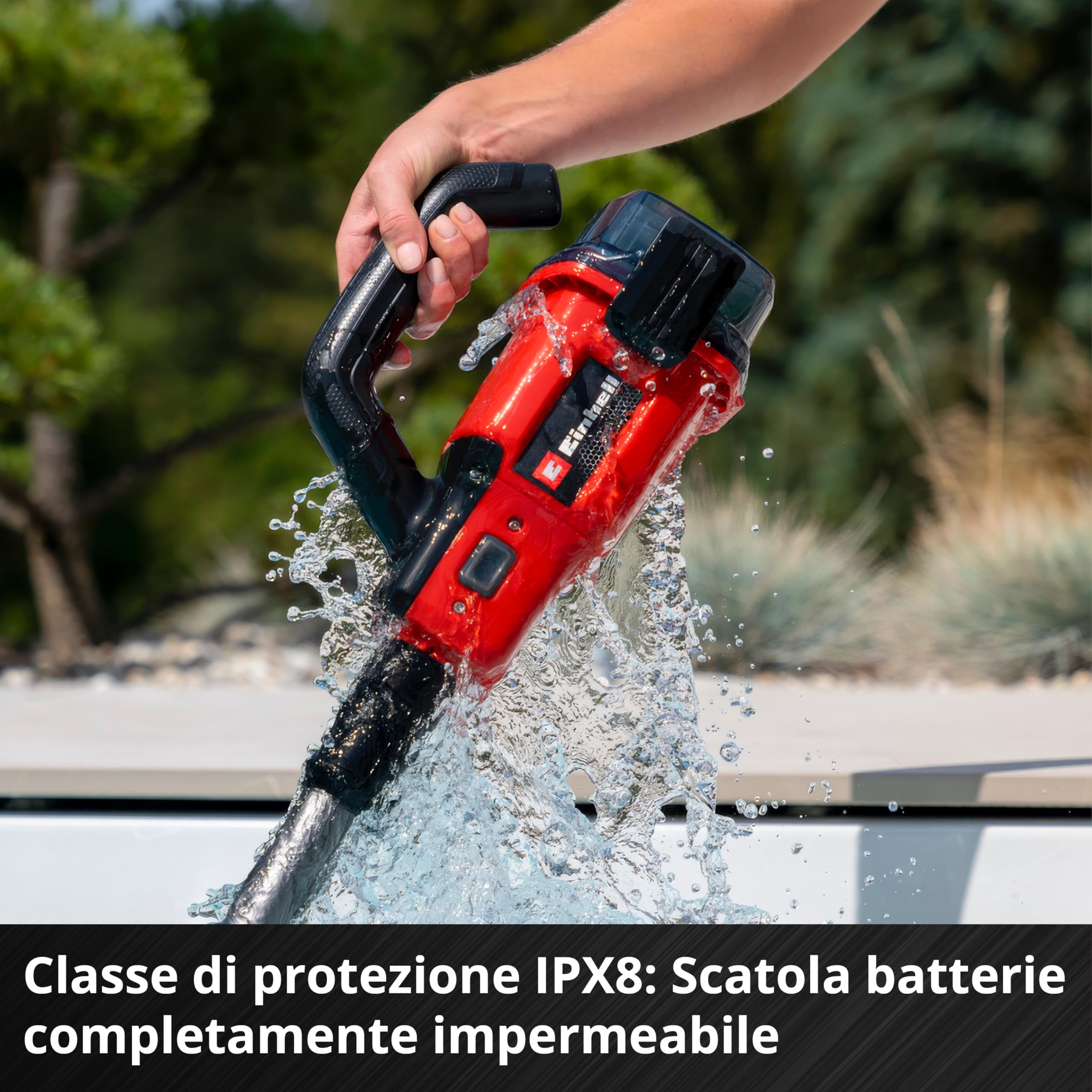 Einhell Aspiratore per piscina a batteria GE-PV 18/42 Li T-Solo PXC (18V, vano batteria impermeabile, piastra 32 cm, telescopico fino a 220 cm, filtro, con accessorio piccolo, batteria non inclusa)