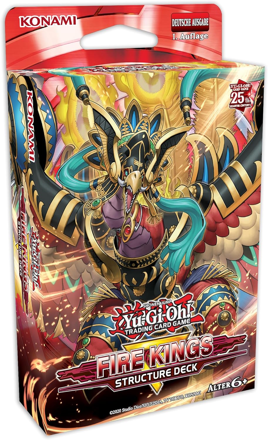 YuGiOh Fire Kings Structure Deck | German | Yu-Gi-Oh! Cards | + Arkero-G 10 Small Soft Sleeves Japanese Card Sleeves