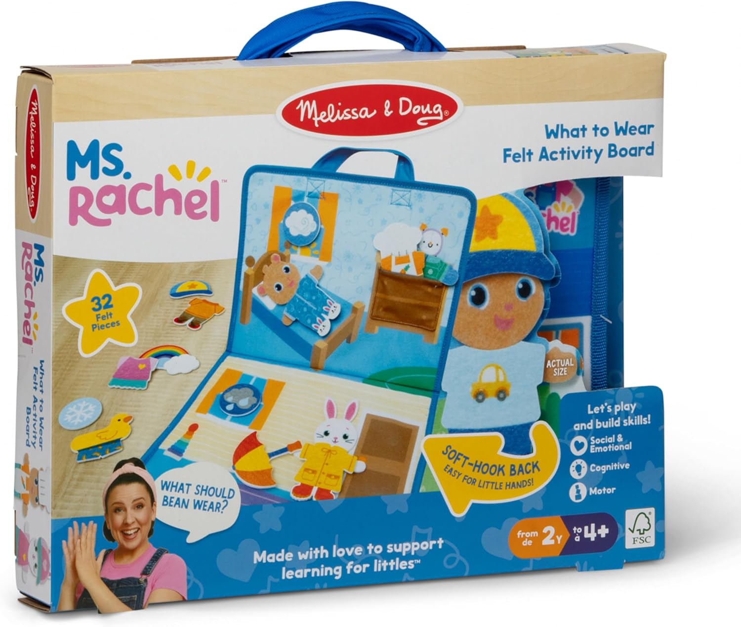 Melissa & Doug® Ms. Rachel™ What to Wear Felt Activity Board Take-Along Preschool Learning Toy for Boys and Girls - FSC Certified - Image 6