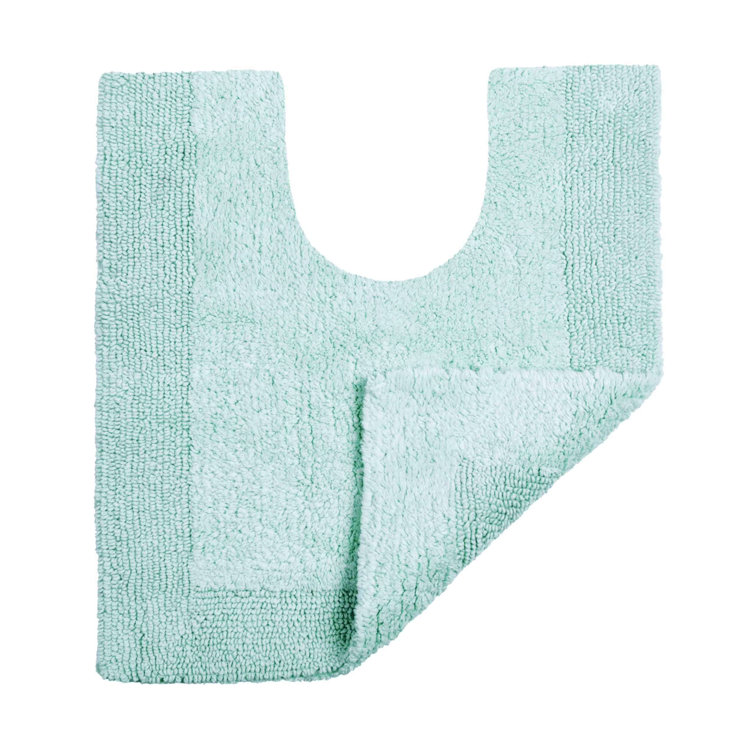 Allure Bath Fashions Duck Egg Allure Heavyweight Reversible Pedestal Toilet Mat, 100% Cotton, Super Soft, Washable, Large Size 55Cm X 55Cm (Duck Egg)
