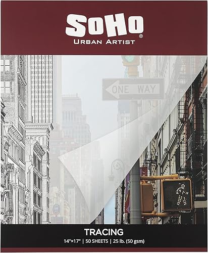 Miniatura 6 de SoHo Urban Artist Vellum - Bloques de papel de calco, papel vitela translúcido para dibujar, trazar, diferentes tipos de medios y más, Individual, 9