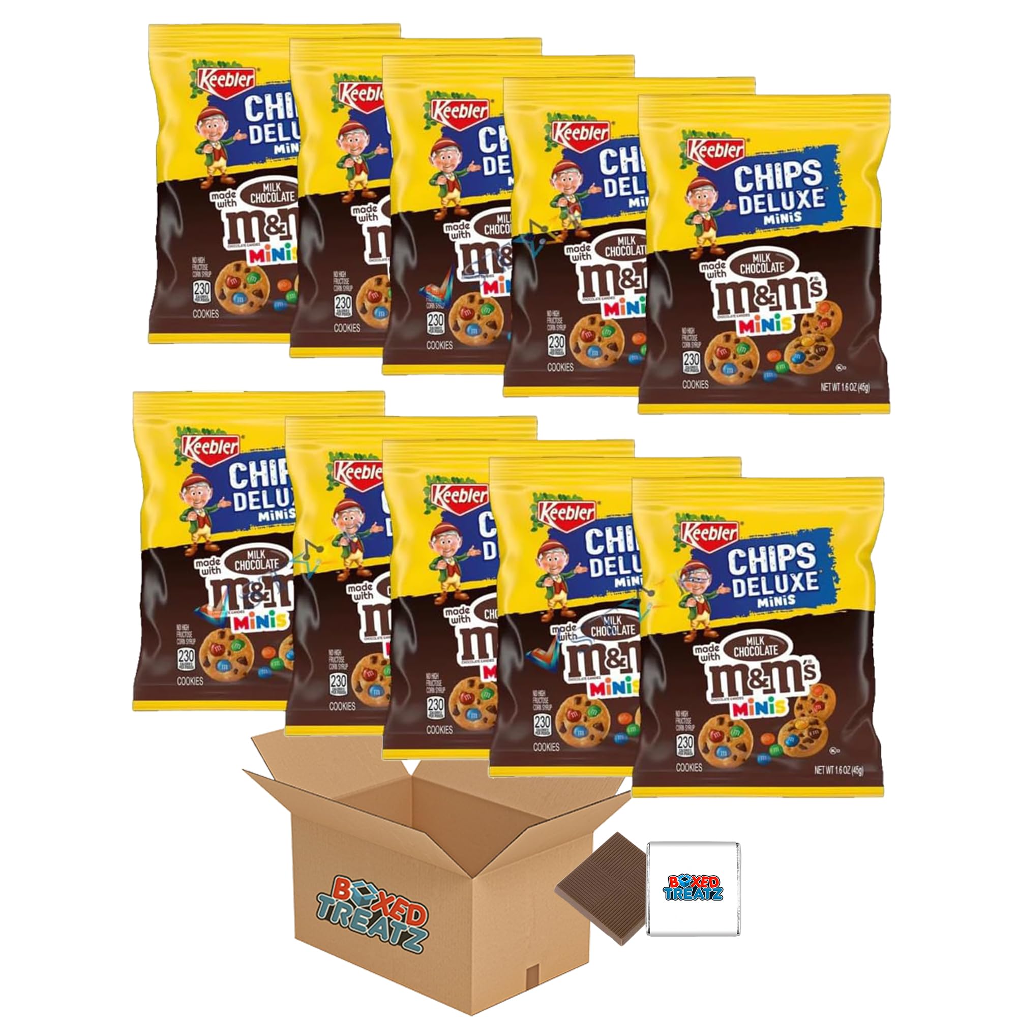 Keebler Chips Deluxe Milk Chocolate Minis Cookies For Kids & Adults 45g 10-30 Pack Boxed Treatz (30)