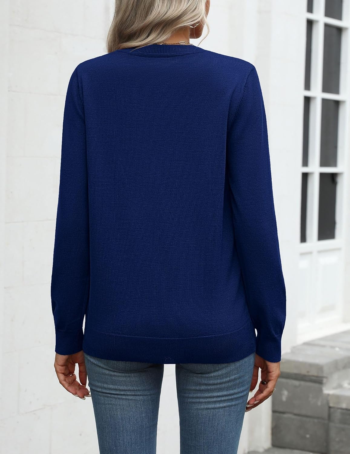  Womens Sweaters Long Sleeve Tops Classic Fall Clothes Crewneck Tops thumbnail