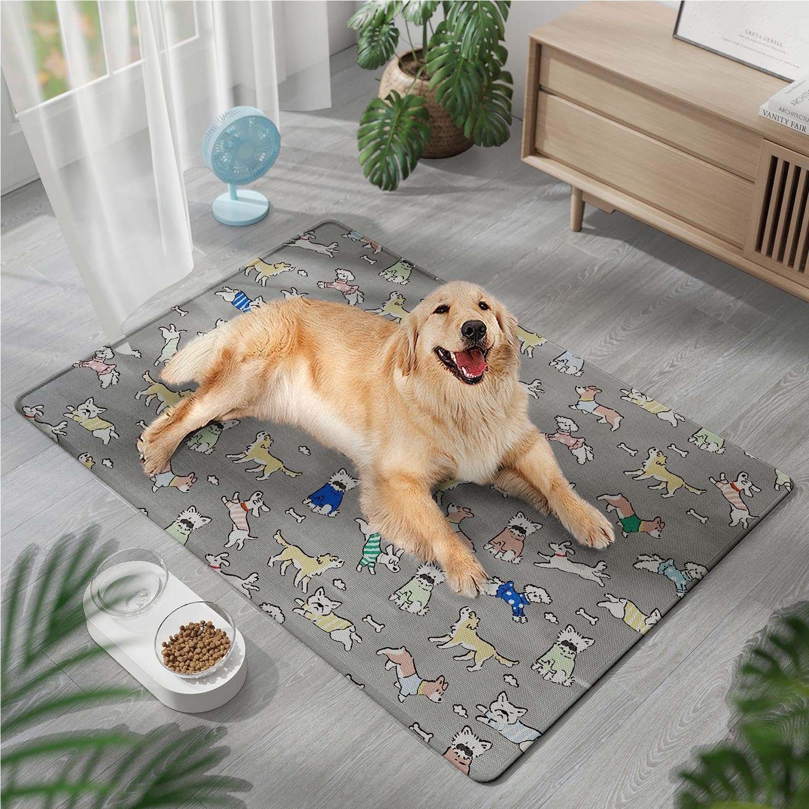 Zmywalne, wodoodporne legowisko dla psa do użytku wewnątrz i na zewnątrz, kompatybilne z klatką, kennelem, samochodem, podróżą kempingiem(Puppy 45x60cm)