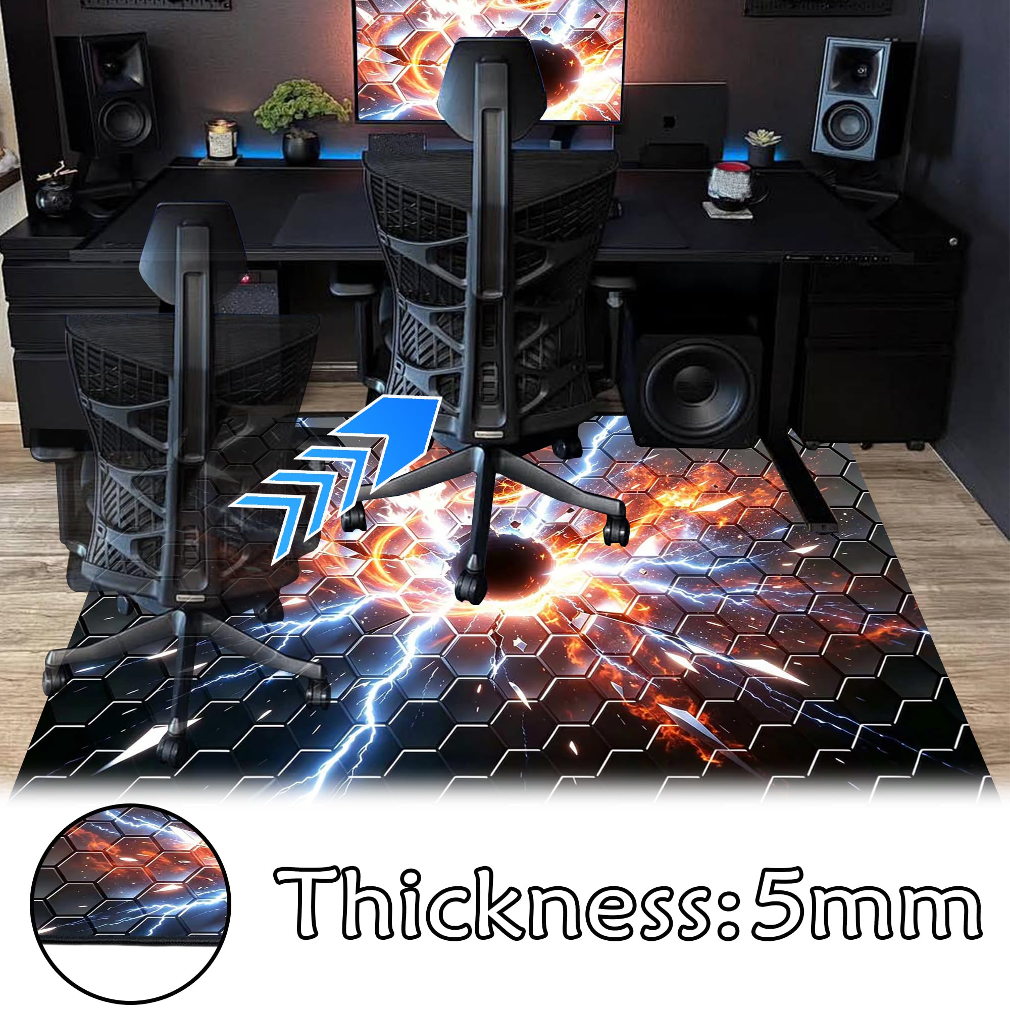 Tapis Gamer Sol, Tapis Chambre Garcon Tapis de Salon Lavable en Machine Antidérapant Tapis Chambre pour la Chambre à Coucher, Le Bureau à Domicile 90 x 140 cm