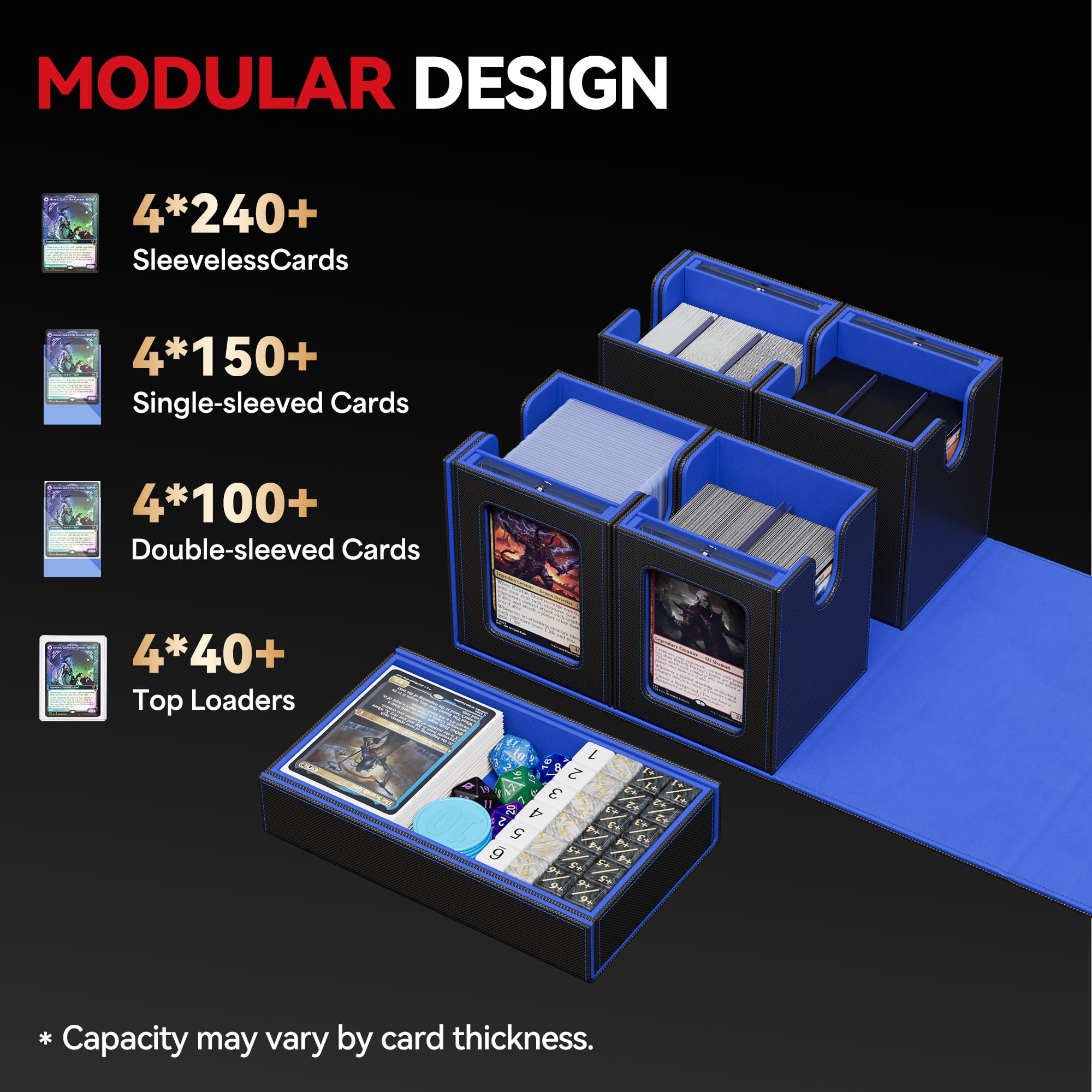 Kabinka - Caja para mazos de MTG y Commander, capacidad para más de 400 cartas con doble funda