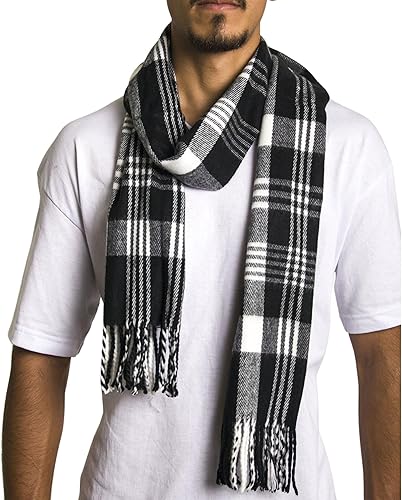 Miniatura 81 de Alpine Swiss Bufanda a cuadros para hombre, ultra suave, chal de invierno, cálido, ligero, para clima frío