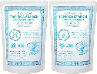 Soeos Tapioca Flour Starch, 14 Ounce (Pack of 2), All Natural Tapioca Starch for Baking, Cooking & Boba Pearls, Thickens and Enhances Texture, Vegan, Gluten Free