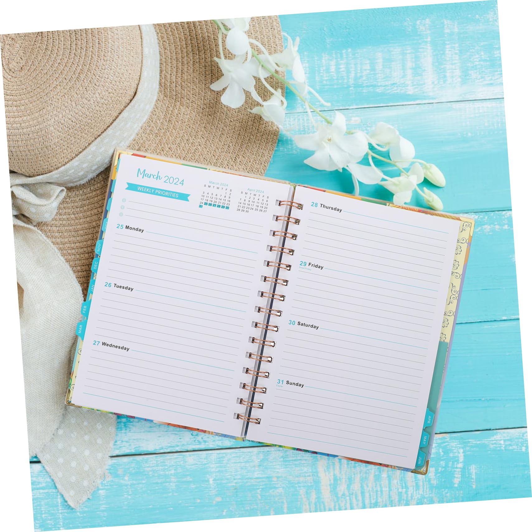 SEWACC 4stücke Planer Notizbuch Spiral Kalender Täglicher Akademischer Planer Für Schüler Und Lehrer Und Studienorganizer Notizbuch