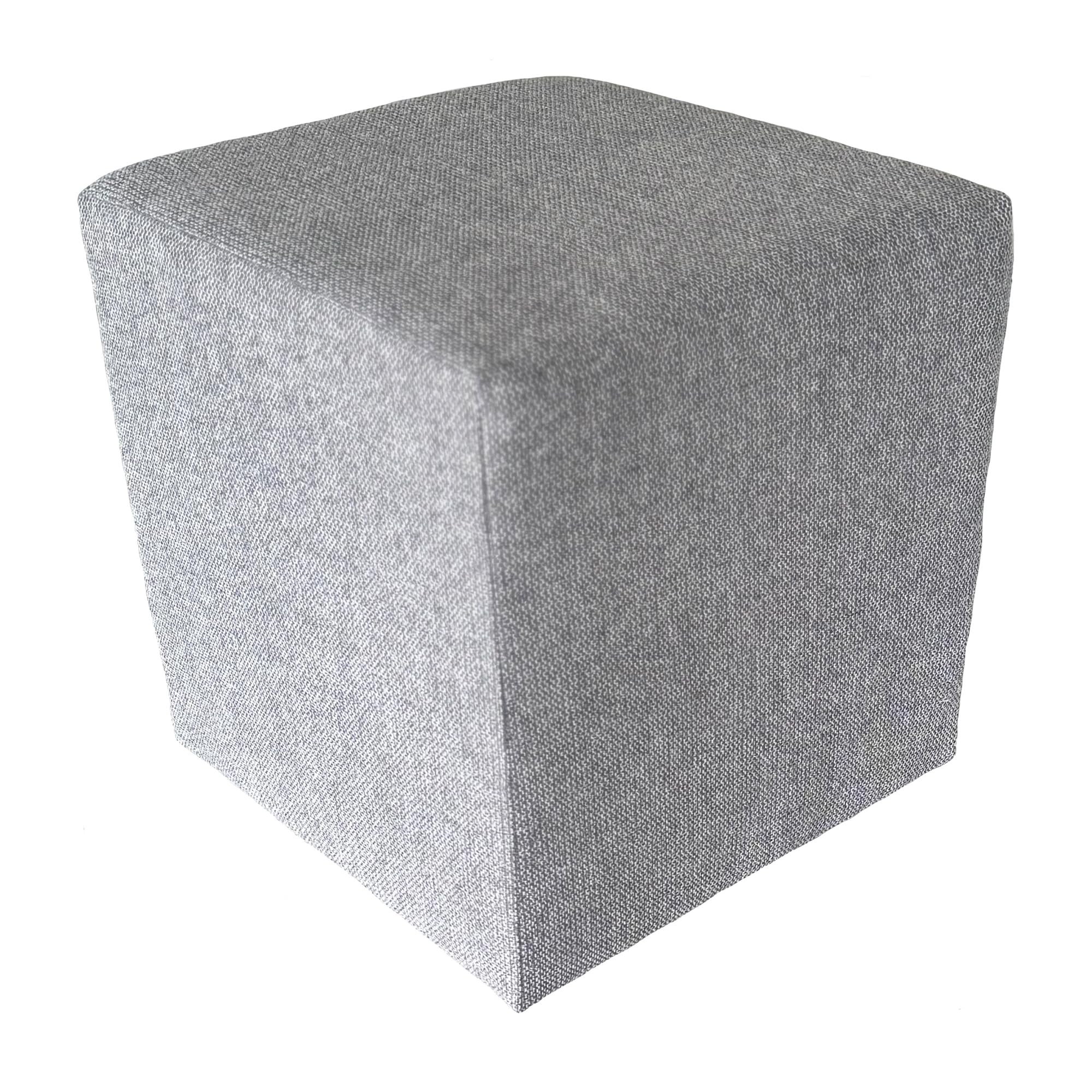 Hocker Wohnzimmer Sitzhocker - Quadratisch 40 x 40 cm - Sofahocker - Tornado Stoff - Grau