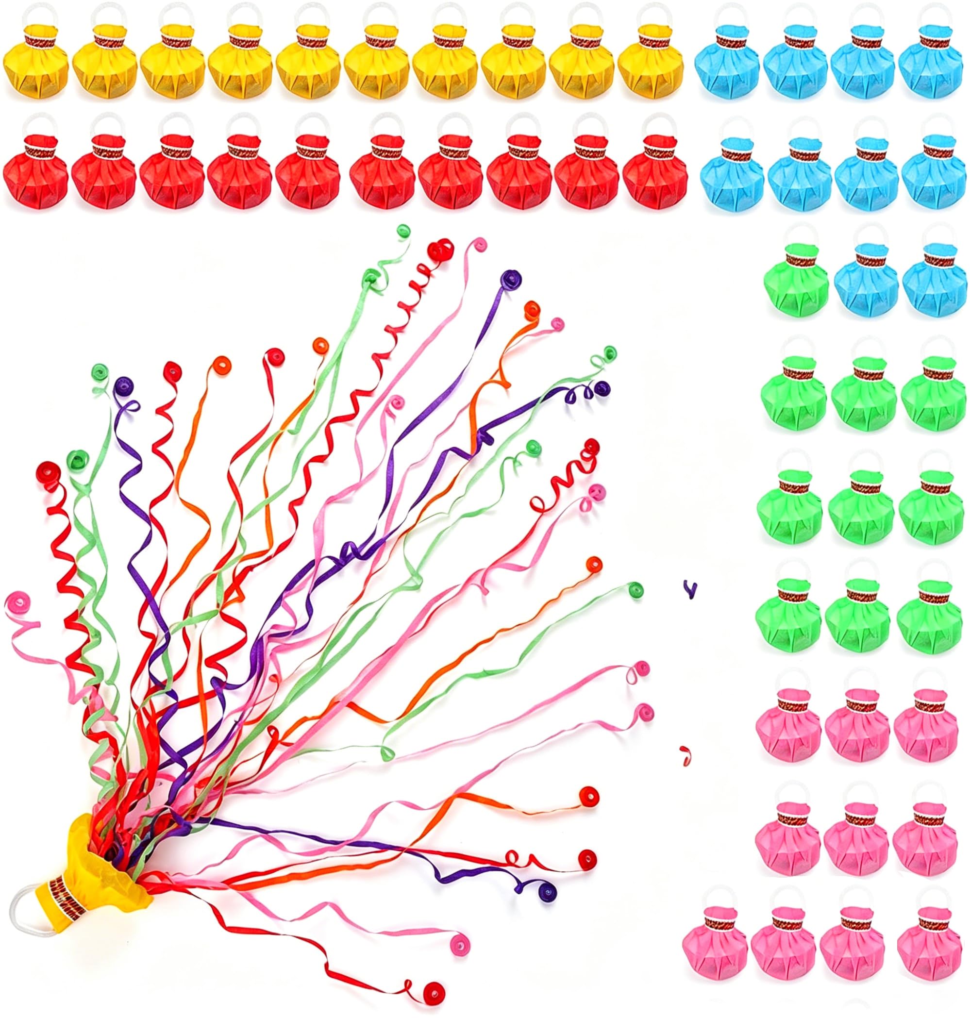 Hand Throw Streamer, 50Pcs Multi Color Hand Toss Streamers, Colourful Hand Throw Confetti Streamers Paper, No Mess Confetti Magic Paper Cracker for Birthday Weddings Christmas Party