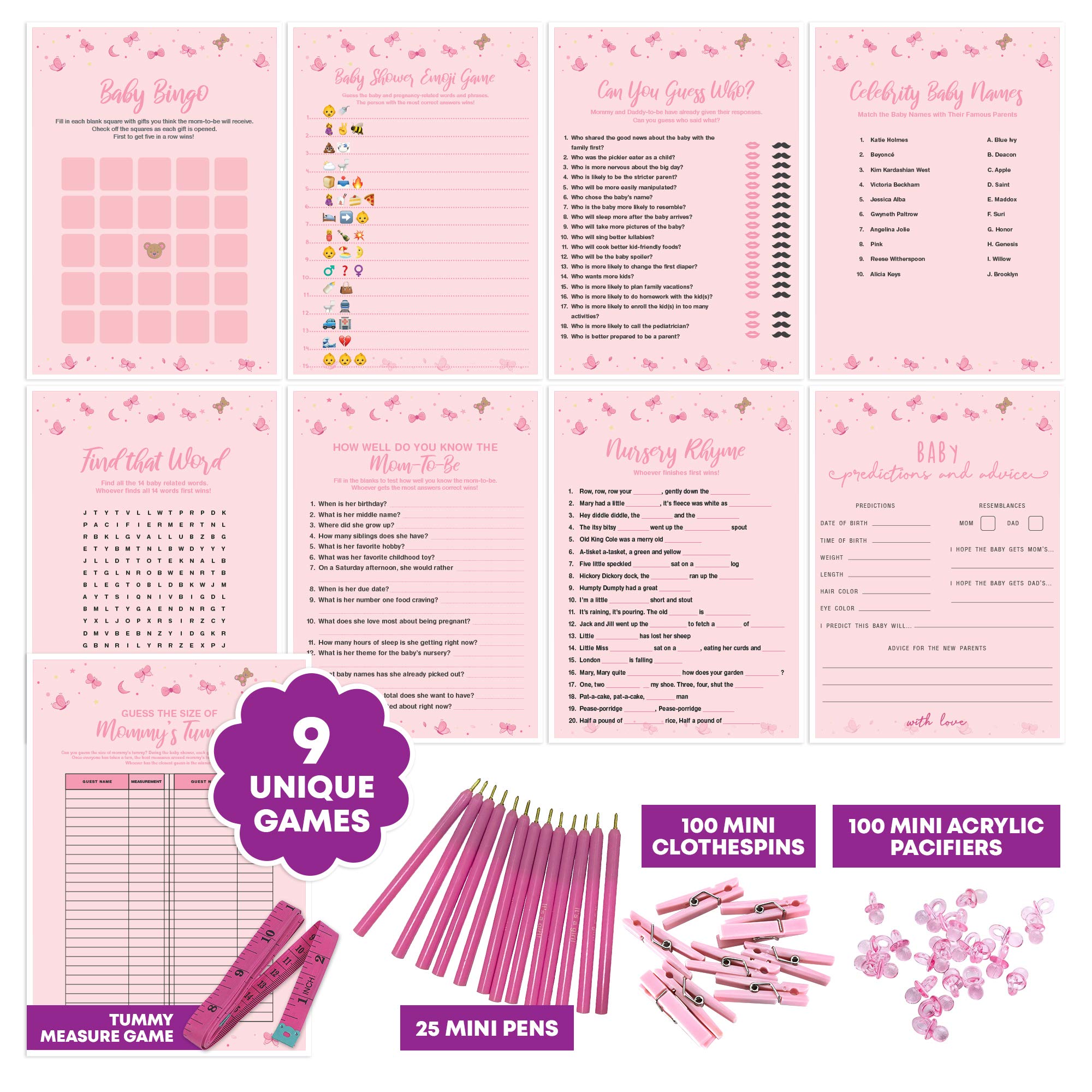 Dessie Baby Shower Games for Girls Ultimate Girl Baby Shower Set 9