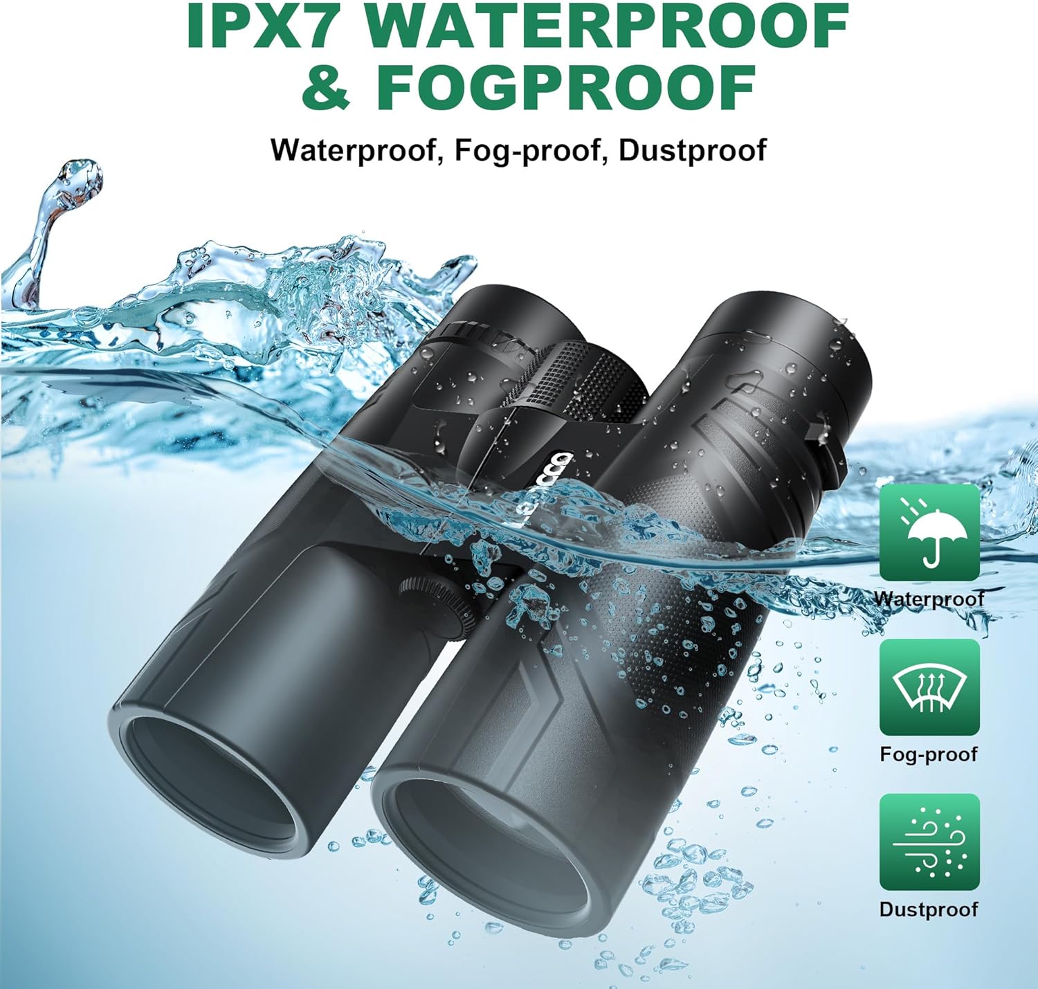 12x50 High Powered Binoculars for Adults, Large View Waterproof Binoculars with Clear Low Light Visionfor Bird Watching Hunting Camping Travel Cruise Hiking Sports Stargazing - Image 7