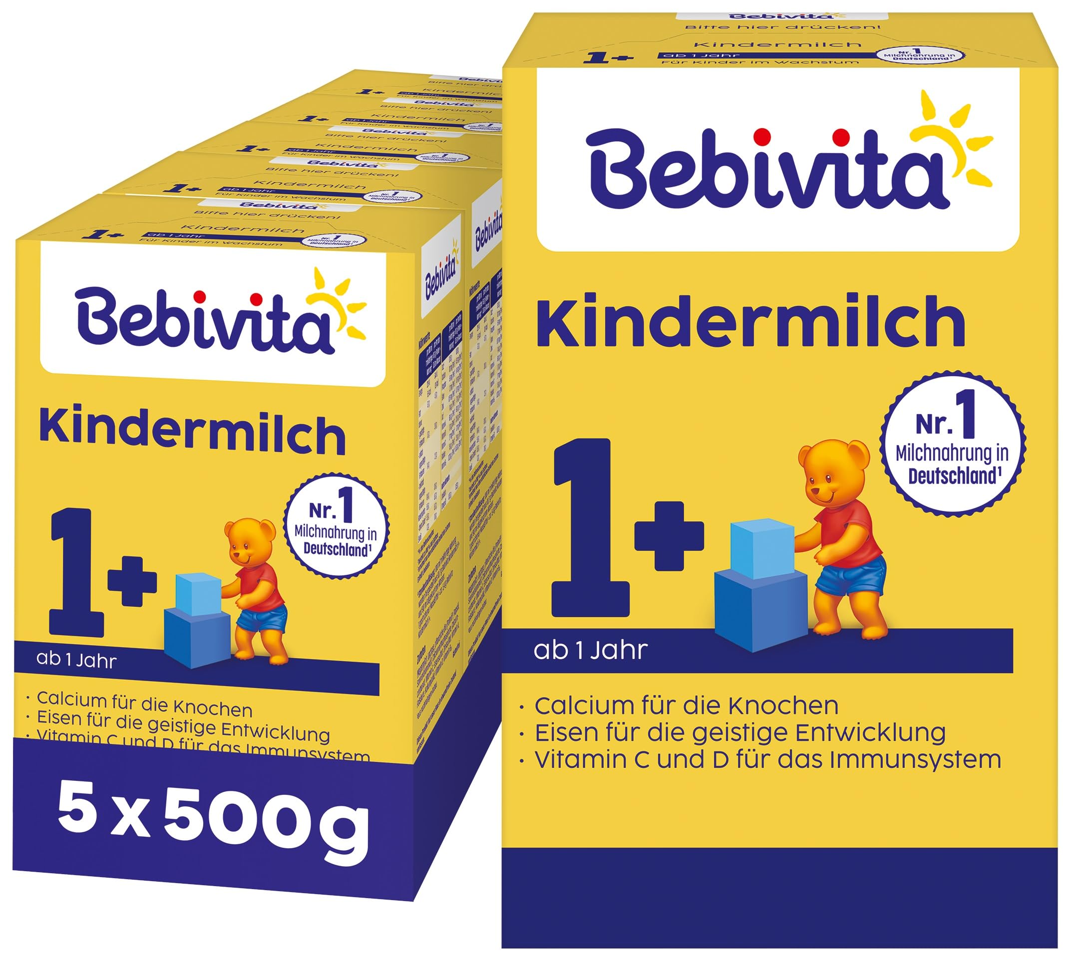 Bebivita Milchnahrung Kindermilch 1, 500g (5x500g)
