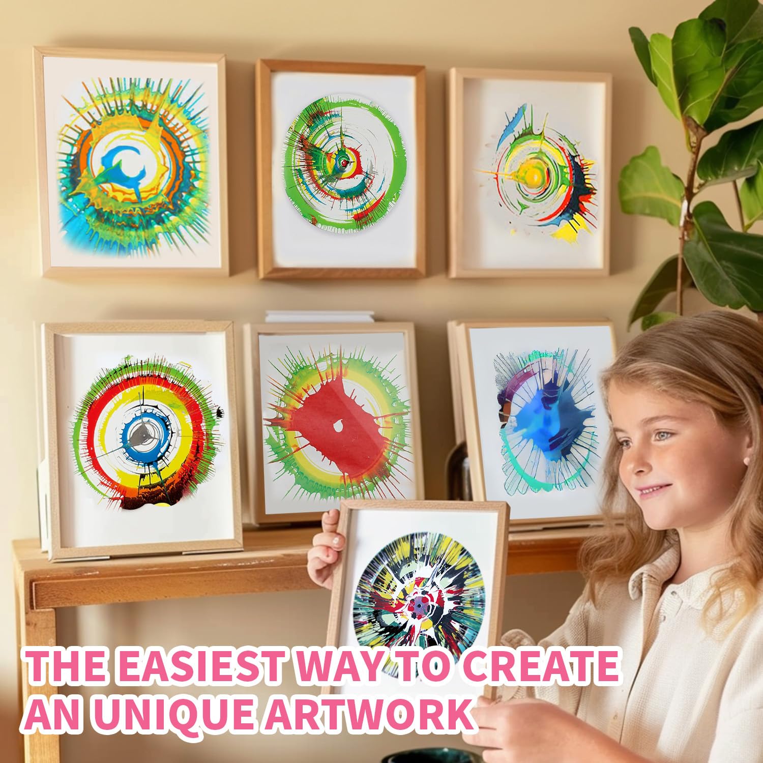 Dinosaur Toys Arts And Crafts For Kids Ages 4-8,Paint Spin Art