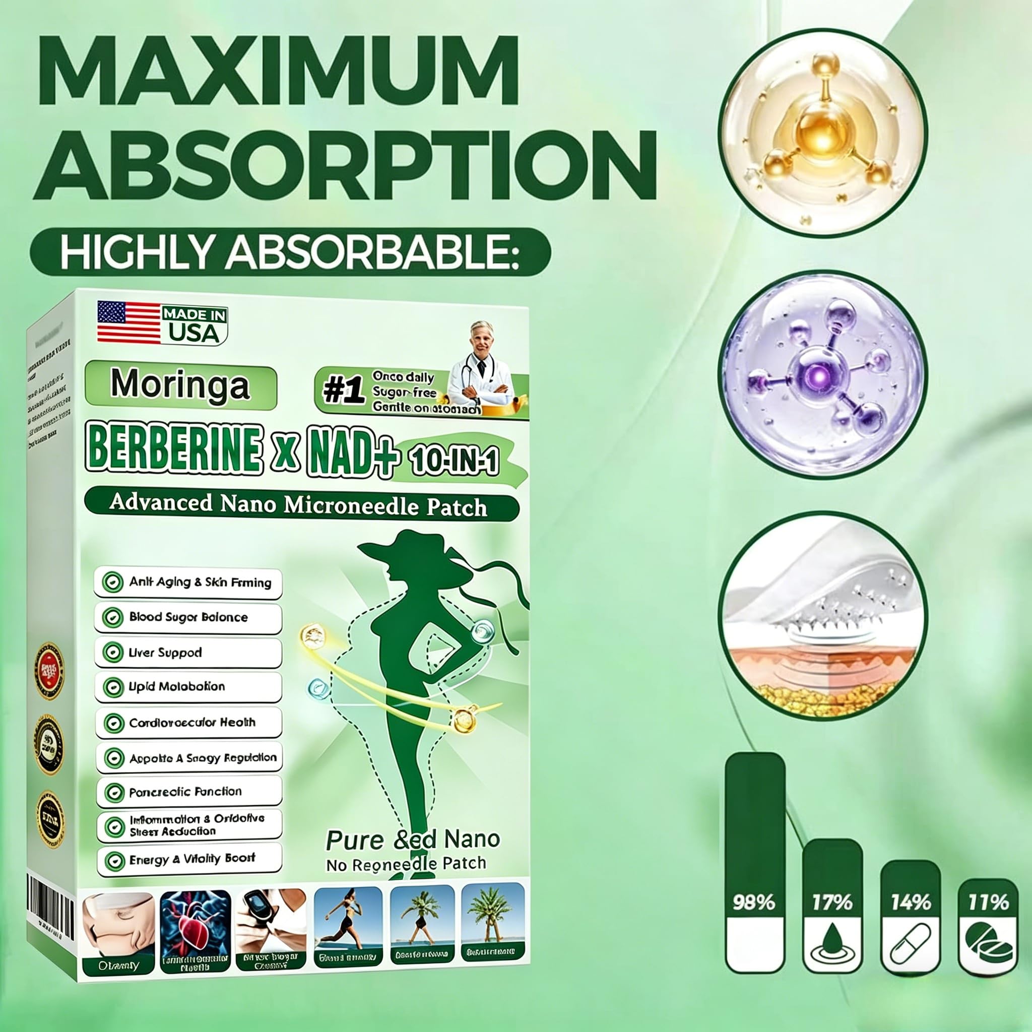 Amazon.co.jp: Moringa 10-in-1 ナノパッチ、2026 New Moringa