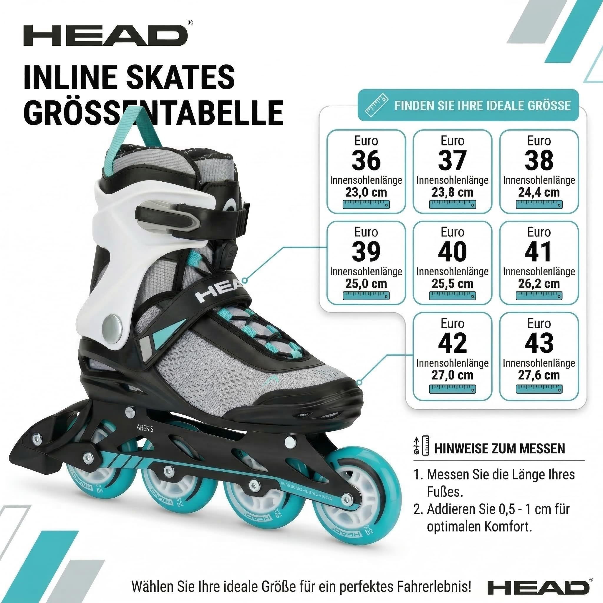 Head Essence 84 Rollers en Ligne pour Femme - Patins de Fitness Confortables pour Les Loisirs, l'entraînement et l'asphalte (37)