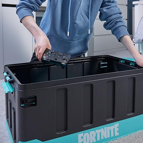 Miniatura 10 de Numskull Caja de almacenamiento para dormitorio inspirada en PS5 con silla plegable, baúl de almacenamiento oculto con asiento para accesorios de