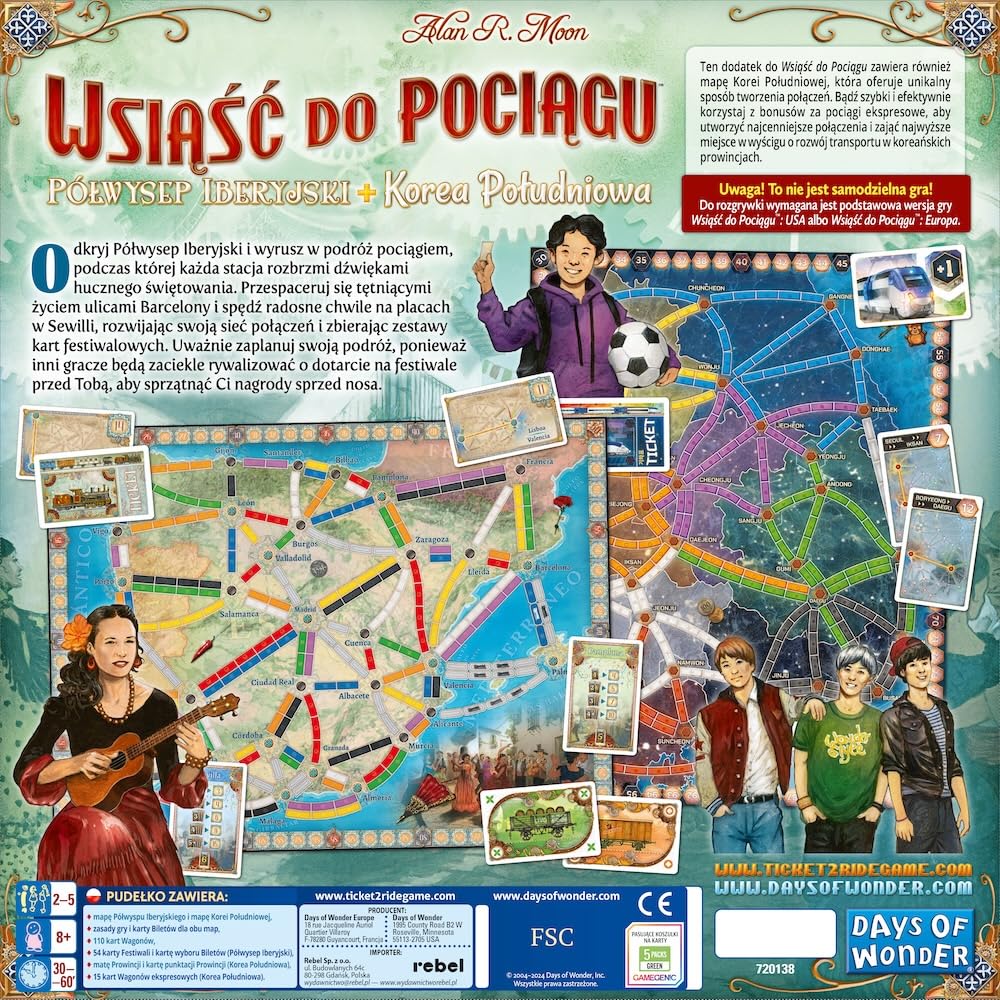 Days of Wonder, Wsiąść do Pociągu: Kolekcja Map 8 - Półwysep Iberyjski i Korea Południowa