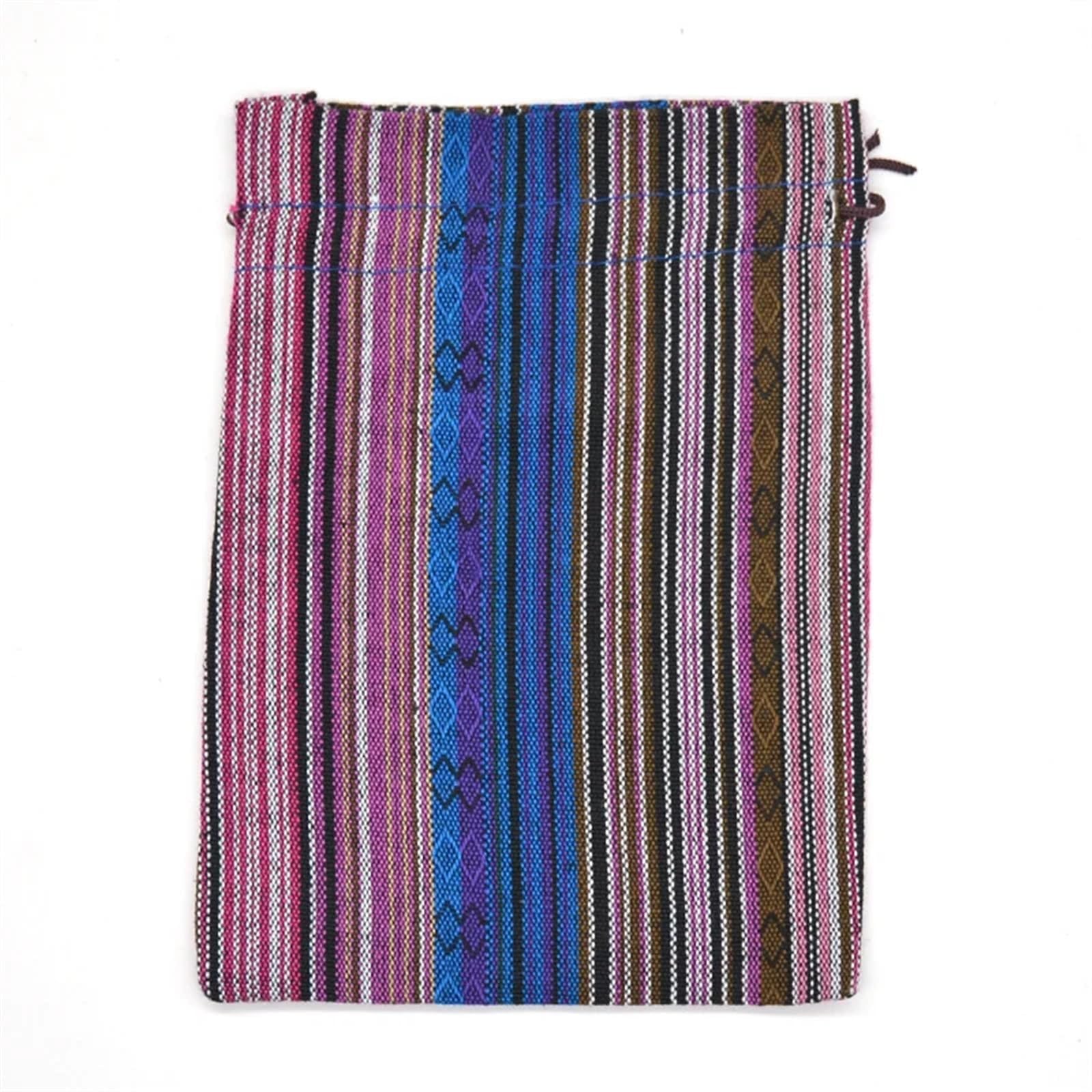 Sac en tissu de lin et coton rayé, 50 pièces, paquet de bijoux et bonbons, pochette de rangement à cordon de serrage, pochette réutilisable(10,13x18cm)