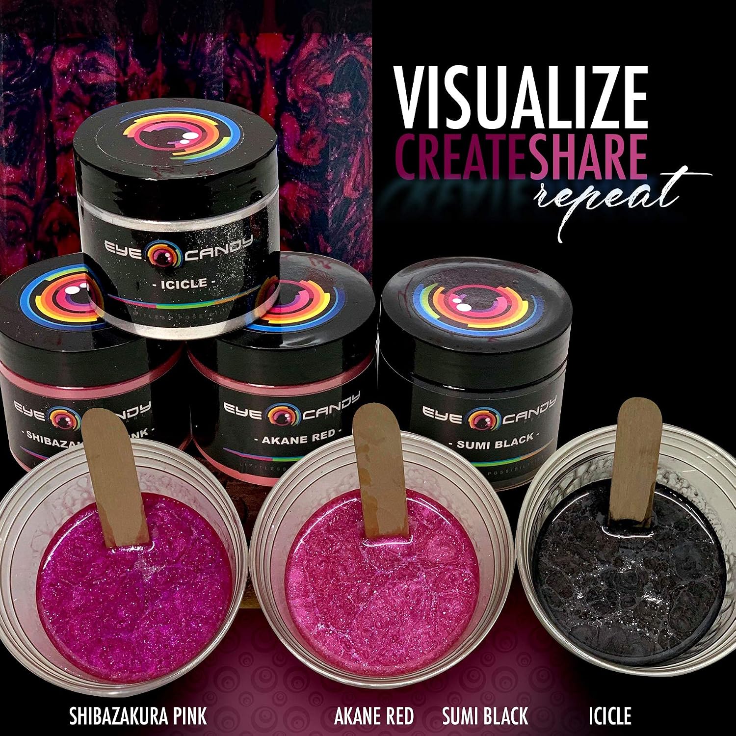 Eye Candy Premium Mica Powder Pigment “Akane Red” (50g) Multipurpose DIY Arts and Crafts Additive | Natural Bath Bombs, Resin, Paint, Epoxy, Soap, Nail Polish, Lip Balm (Akane Red, 50G)