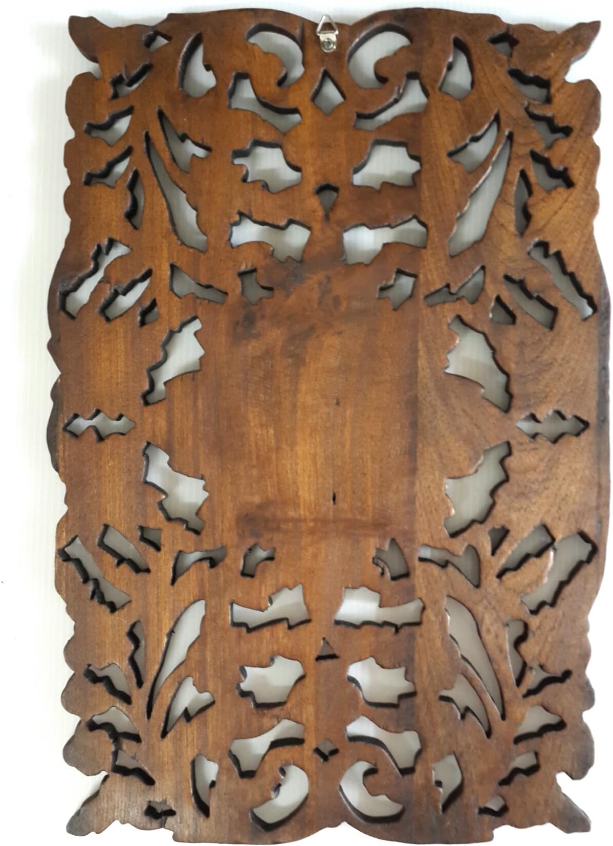 Flower Thai Wood Carving Art Wall Home Decor Chiang Mai No.100056 (Free Gift Mulberry Paper Key chain Handmade)