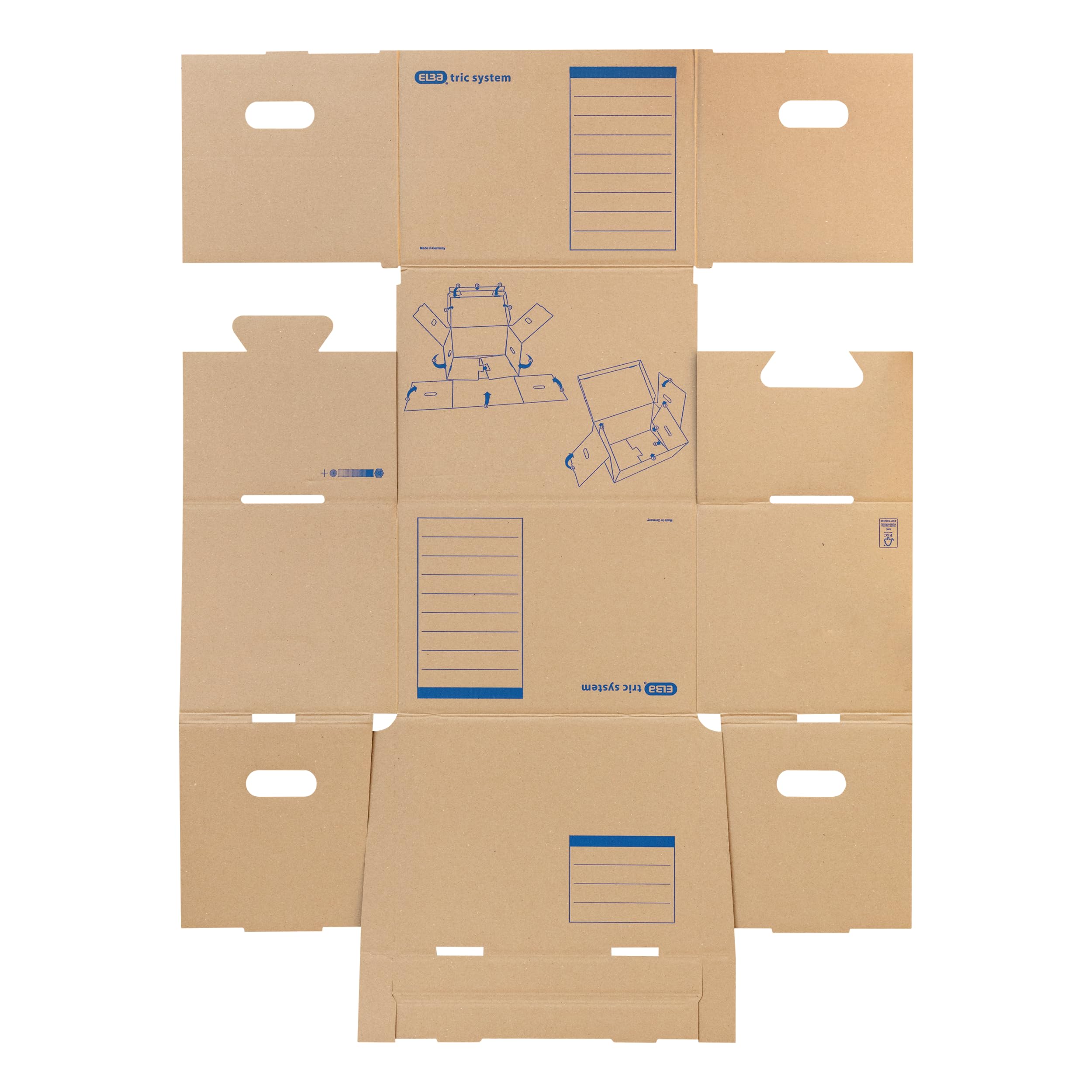 Elba Archivbox mit Klappdeckel und Tragegriffen, für 5 Standardordner, stabile Aufbewahrungsbox, 5 Stück