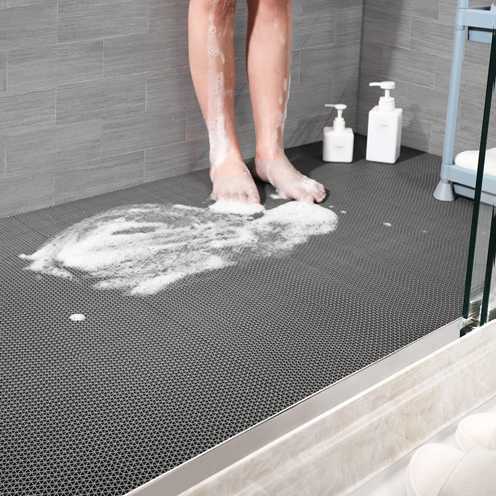 Tapis de Sol for Drainage extérieur Tapis de Piscine antidérapant en PVC Tapis for Zone Humide Commerciale for Restaurant Cuisine Salle de Bain Bars Garage Waterpark,1/5'' Thick,1-1.5m,(1.4*5m)