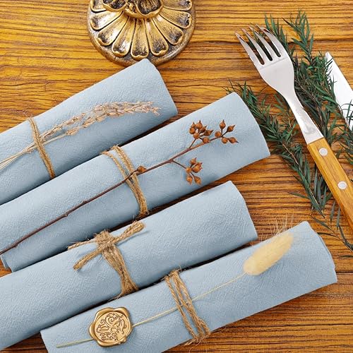 Miniatura 10 de Socomi Juego de 10 servilletas de tela de lino y algodón a granel lavables y reutilizables para bodas, fiestas, despedidas de soltera, baby shower,