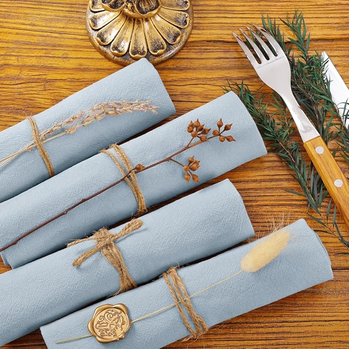 Servilletas de Tela Socomi Azul Gris, Juego de 6, 43x43 cm miniatura 5