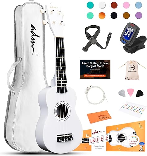 Miniatura 121 de ADM Ukelele para principiantes, kit de ukelele de madera hawaiana para niños y adultos, paquete de ukalelee profesional con lecciones gratis