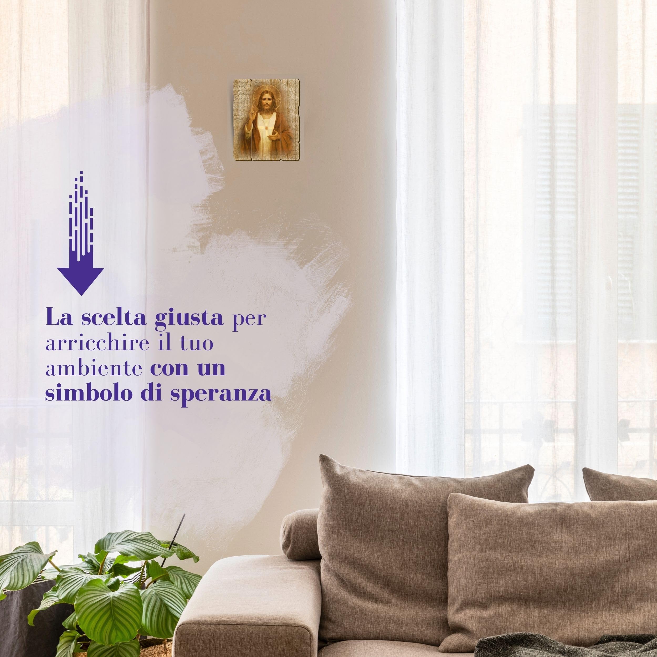 Fratelli Bonella Quadro Sacro Ultima Cena Su Legno MDF Di Pioppo - 15x20 Cm, Dettagli Oro A Caldo, Made In Italy