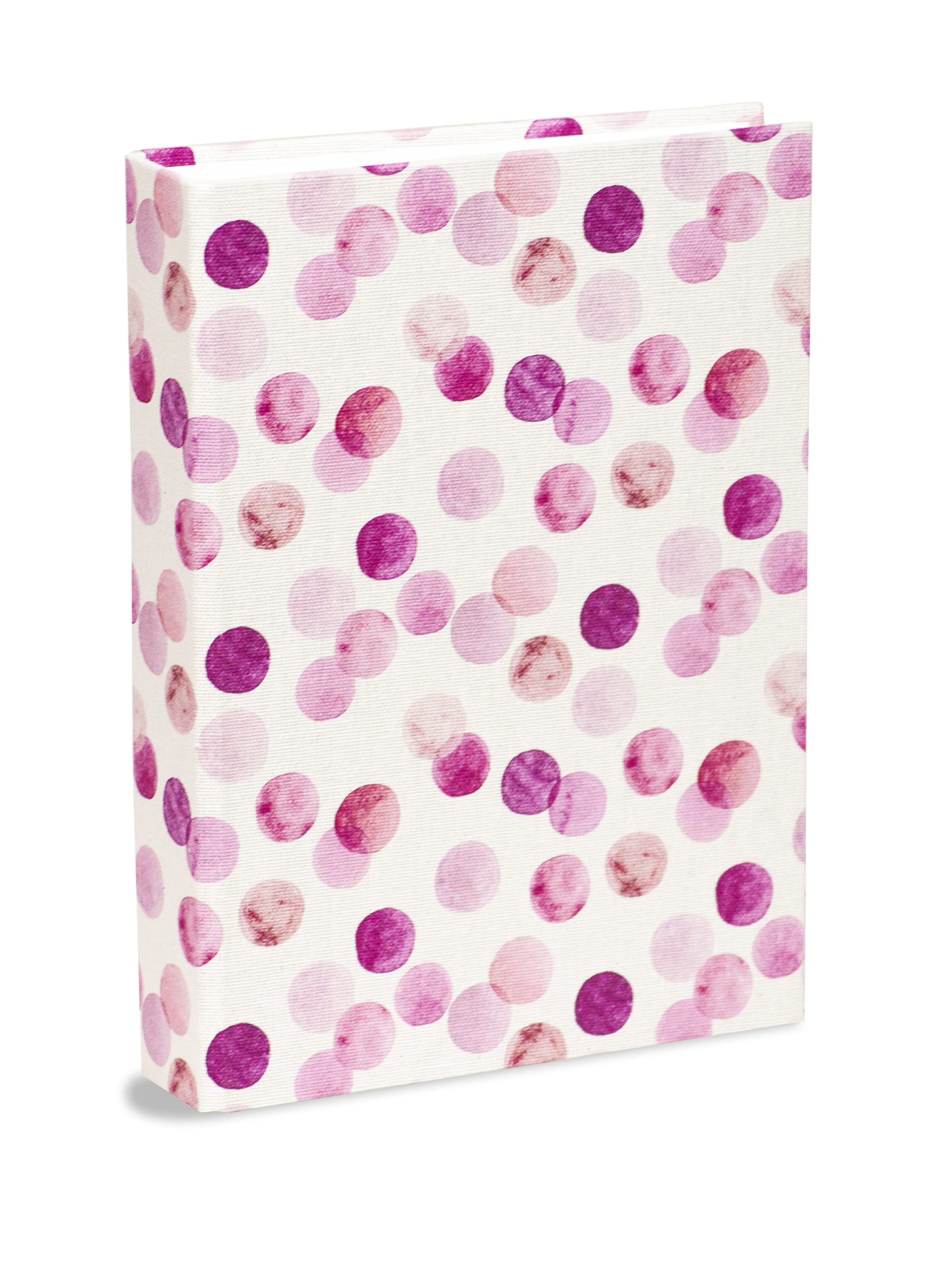 Mareli Photo Album with Pockets, Fabric, White with Polka Dots Fuchsia, 21x28
