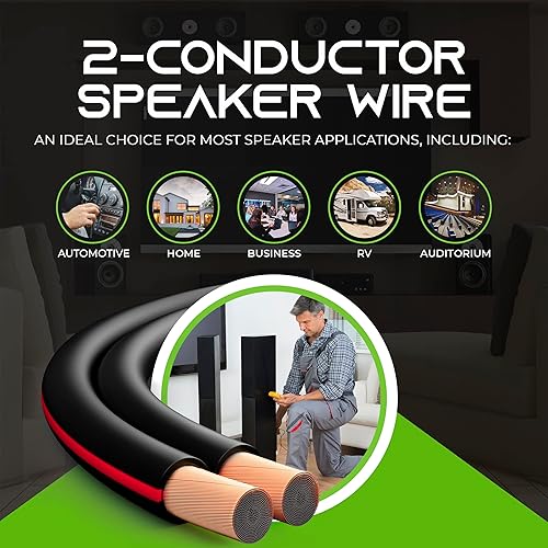 Miniatura 4 de GearIT Pro Series - Cable de altavoz de calibre 14 AWG (20 pies20.0 ft), gran uso para altavoces de cine en casa y altavoces de automóvil, color