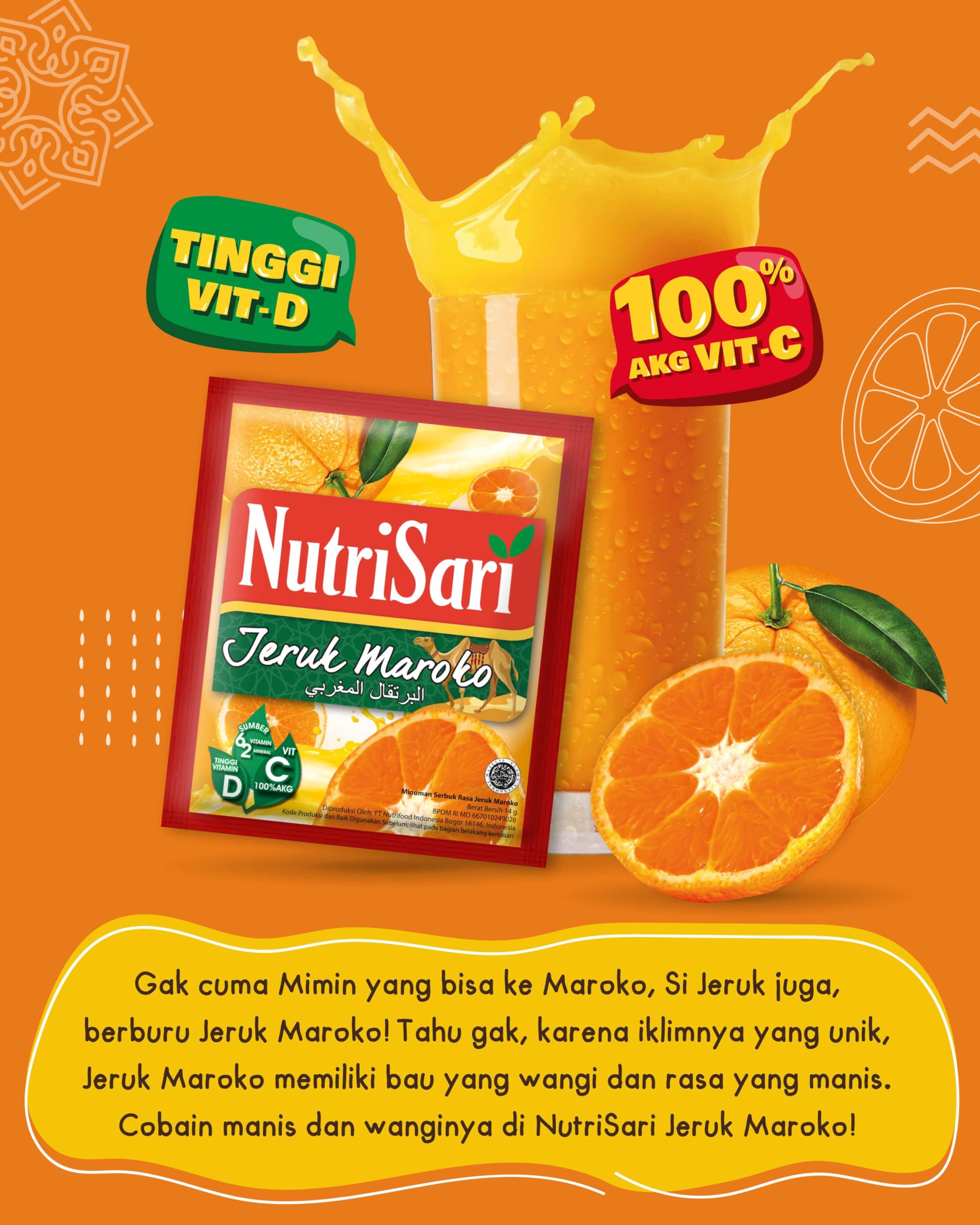 Amazon.com: NutriSari Rasa Jeruk Maroko Instant Drink Powder 10-ct