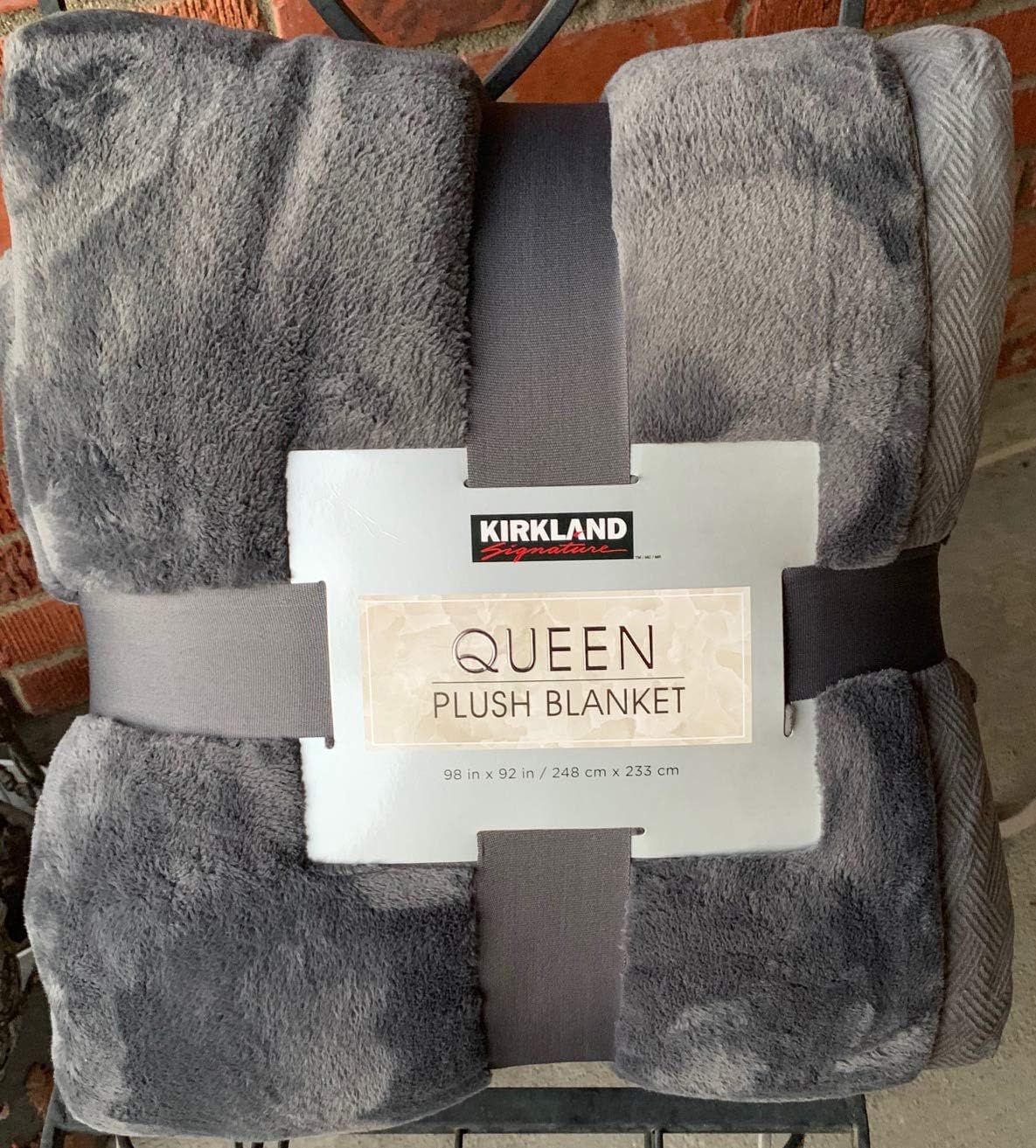 Buy Gray Grey Kirkland Queen Plush Blanket 98 x 92 inches Super Sized