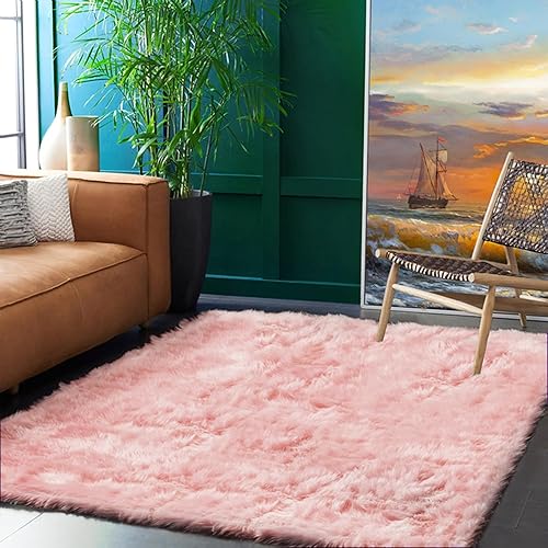 Miniatura 24 de Goolela Alfombra de piel sintética blanca de 2 x 6 pies, alfombra rectangular de piel de oveja sintética para dormitorio, mullida y mullida Blanco