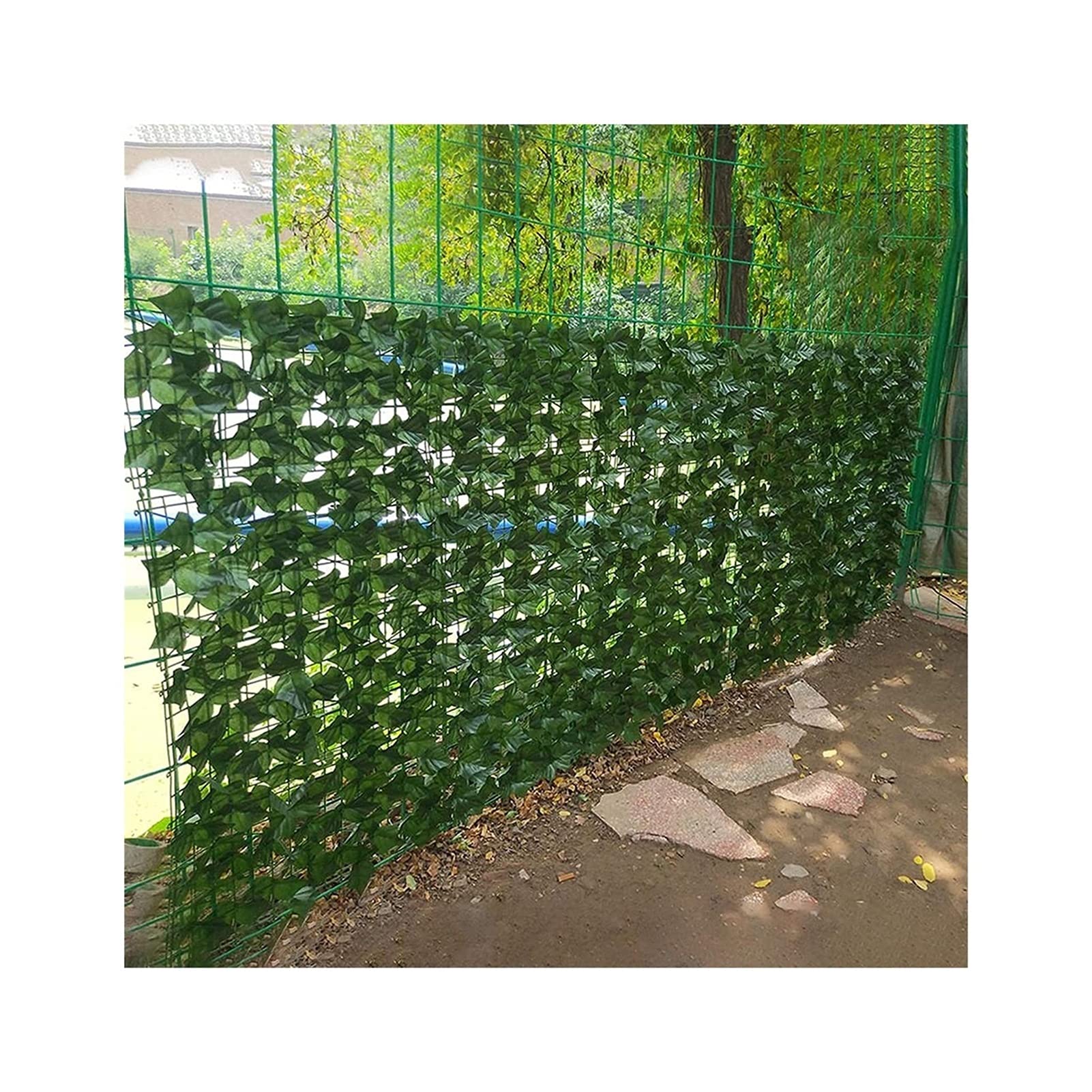 Hedge feuille murale artificielle occultante en polyester avec 50 attaches