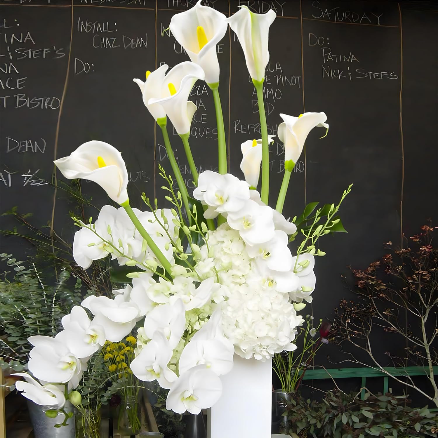 10pcs Calla Lily Artificial Flowers,26" Real Touch Long Stem Faux Calla Lillies for Tall Vases,Indoor Wedding Office Home Decor (White)