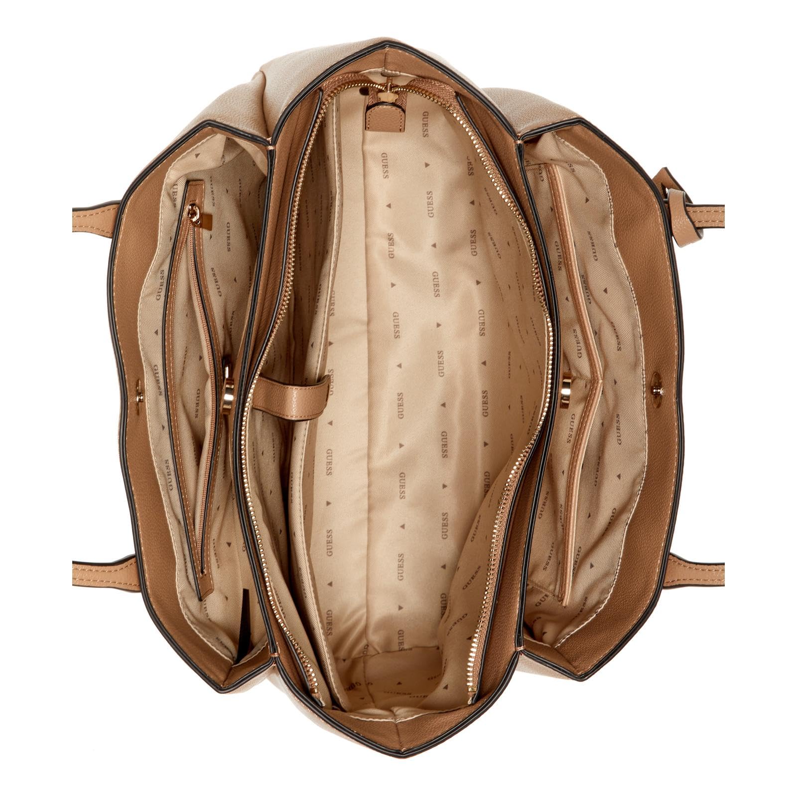 GUESS bolso de hombro bolsa de ordenador portátil con compartimento para portátil Isola Multi Compartment Tote Beige marrón topo