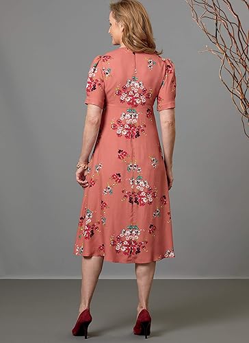 Miniatura 4 de Butterick Patterns Vestido plisado hasta la rodilla hasta el tobillo para mujer, patrones de costura, 6-8-10-12-14, blanco